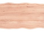 Piano Del Tavolo 80X50X2 Cm In Rovere Massiccio Trattato Bordo Albero
