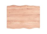 Piano Del Tavolo 80X60X(2-6) Cm In Legno Massiccio Trattato Bordo Albero