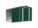 Vidaxl Capanno Da Giardino Verde 277X192,5X179 Cm Acciaio Zincato