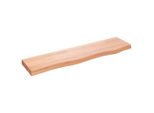 Vidaxl Mensola A Muro Marrone Chiaro 80X20X4 Cm In Legno Massiccio Di Rovere Trattato