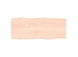 Piano Del Tavolo 100X40X2 Cm In Rovere Massiccio Non Trattato Con Bordo Ad Albero
