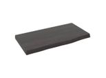 Mensola A Muro Marrone Scuro 40X20X2 Cm In Legno Massiccio Trattato Con Rovere