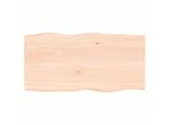 Piano Del Tavolo 80X40X2 Cm In Rovere Massiccio Non Trattato Con Bordo Ad Albero