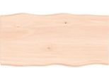 Piano Del Tavolo 100X50X2 Cm In Rovere Massiccio Non Trattato Con Bordo Ad Albero