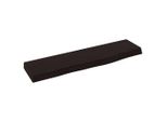 Vidaxl Mensola A Muro Marrone Scuro 40X10X2 Cm In Legno Massiccio Trattato Con Rovere