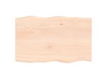 Piano Del Tavolo 80X50X2 Cm In Rovere Massiccio Non Trattato Con Bordo Ad Albero