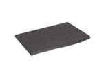 Vidaxl Mensola A Muro Marrone Scuro 60X40X2 Cm In Legno Massiccio Trattato Con Rovere