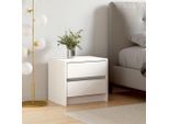 Comodino Bianco 40X31X35,5 Cm In Legno Di Pino Massiccio