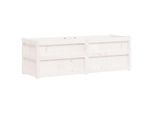 Vidaxl Fioriera Bianca 150X50X50 Cm In Legno Di Pino Massiccio