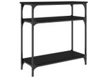 Tavolo Consolle Nero 75X29X75 Cm In Materiale Ligneo