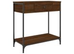 Tavolo Consolle Look Rovere Marrone 75X34,5X75 Cm Materiale A Base Di Legno
