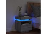 Comodino Con Luci Led Grigio Sonoma 40X39X48,5 Cm