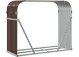 Vidaxl Riparo Per Legna Da Ardere Marrone 120X45X100 Cm Acciaio Zincato