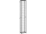 Portabottiglie Per 57 Bottiglie Nero 34X18X200 Cm In Ferro Battuto