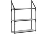 Scaffale A Muro 3 Scomparti Grigio Sonoma 60X21X78,5 Cm Materiale A Base Di Legno