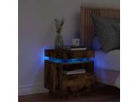 Comodino Con Luci Led Rovere Fumé 40X39X48,5 Cm