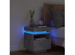 Comodino Con Luci Led Grigio Cemento 40X39X48,5 Cm