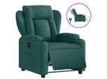 Vidaxl Poltrona Relax Elettrica In Tessuto Verde Scuro