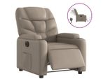 Vidaxl Poltrona Relax Elettrica Cappuccino-Marrone In Pelle Finta