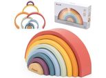 Viga Polarb Puzzle Arcobaleno In Legno Cubi Creativi Montessori