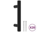 Maniglie Per Mobili 20 Pezzi Nero 64 Mm Acciaio Inox