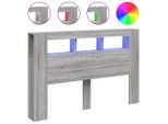 Vidaxl Testata Led Grigio Sonoma 160X18,5X103,5 Cm Materiale A Base Di Legno