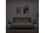 Comodini Con Luci Led 2 Pz. Bianco 40X39X37 Cm