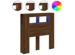 Vidaxl Testata Led Marrone Effetto Quercia 100X18,5X103,5 Cm Materiale A Base Di Legno