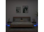 Comodini Con Luci Led 2 Pz. Grigio Cemento 40X39X37 Cm