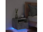 Comodino Con Luci Led Grigio Cemento 40X39X37 Cm