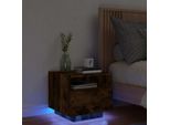 Comodino Con Luci Led Rovere Fumé 40X39X37 Cm