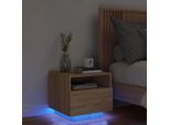 Comodino Con Luci Led Rovere Sonoma 40X39X37 Cm