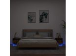 Comodini Con Luci Led 2 Pz. Rovere Fumé 40X39X37 Cm