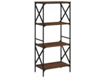 Libreria 4 Ripiani Rovere Marrone 59X35X132 Cm Materiale Legno