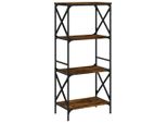 Libreria 4 Ripiani Rovere Fumé 59X35X132 Cm Materiale Legno
