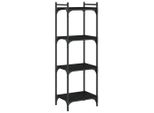 Libreria 4 Ripiani Nera 40X30X120 Cm In Materiale Ligneo