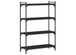 Libreria 4 Ripiani Nera 80X30X120 Cm In Materiale Ligneo