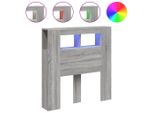Vidaxl Testata Led Grigio Sonoma 100X18,5X103,5 Cm Materiale A Base Di Legno