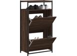 Vidaxl Scarpiera Marrone Look Rovere 60X34X112 Cm Materiale A Base Di Legno