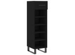 Vidaxl Scarpiera Nera 30X35X105 Cm Materiale A Base Di Legno