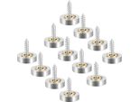 Set Di 12 Viti Per Specchi Con Tappi | Viti Decorative Da 16 Mm Con Tappo Di Copertura | Chiodi Per Specchi In Rame - Tappo Per Specchi In Argento | Viti Decorative Per Bagno | Viti Di Fissaggio Per Specchi