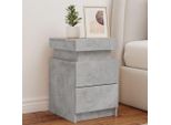 Comodino Con Luci Led Grigio Cemento 35X39X55 Cm