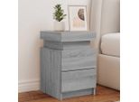 Comodini Con Luci Led 2 Pz. Grigio Sonoma 35X39X55 Cm