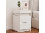Comodini Con Luci Led 2 Pz. Bianco 35X39X55 Cm