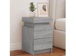 Comodino Con Luci Led Grigio Sonoma 35X39X55 Cm