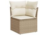 Vidaxl Divano Da Giardino Angolare Con Cuscini Beige In Poly Rattan