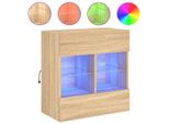 Parete Tv Con Luci Led Rovere Sonoma 58,5X30X60,5 Cm