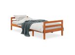 Vidaxl Letto In Legno Massiccio Senza Materasso Cera Marrone 80X200 Cm Legno Di Pino