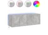 Pensili Tv Con Luci Led 2 Pz. Grigio Cemento 60X35X41 Cm