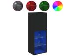 Mobile Tv Con Luci Led Nero 40,5X30X102 Cm